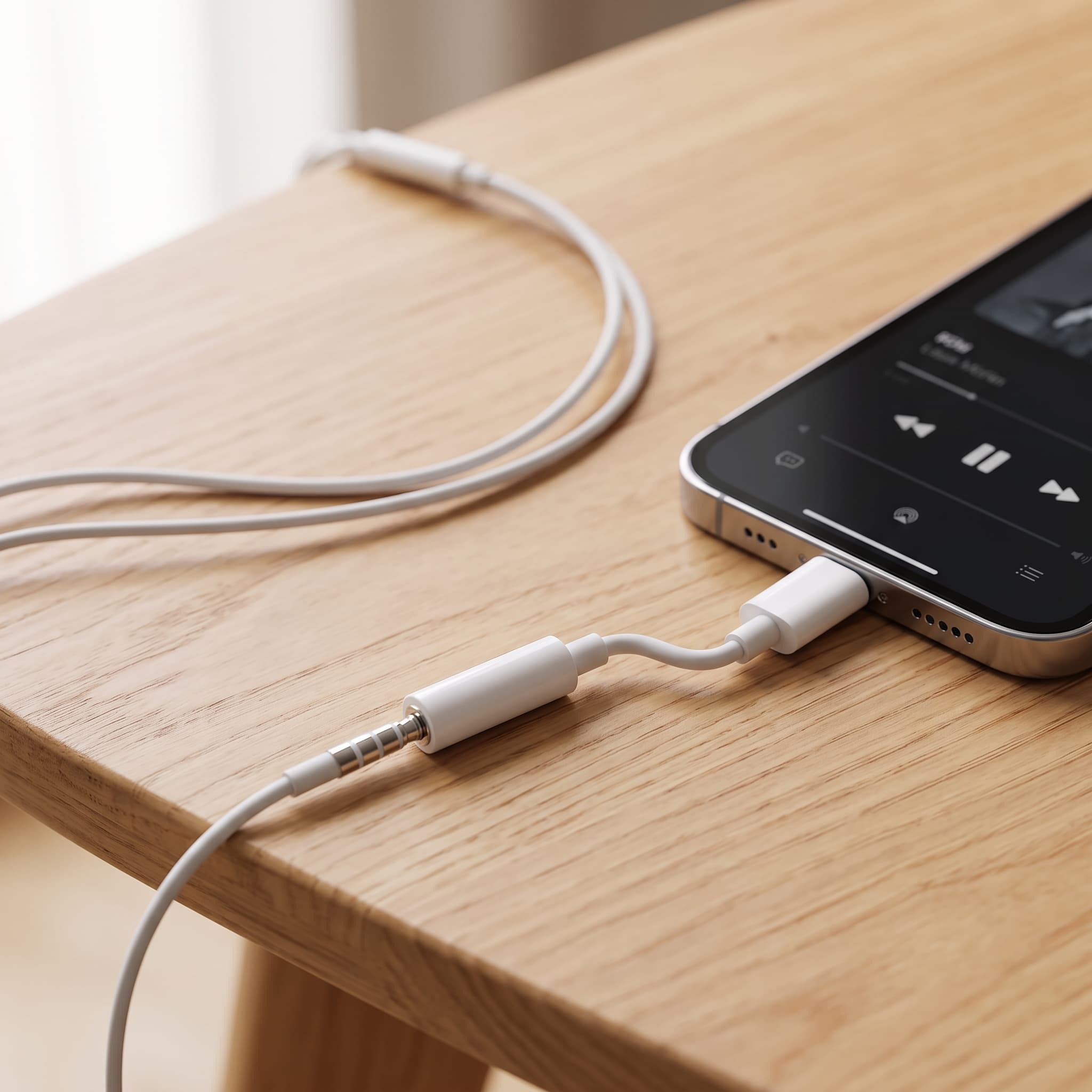 Adaptador Lightning a jack 3,5 mm